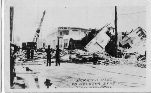 Earthquake wreckage and recovery