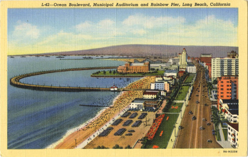 Ocean Boulevard, Municipal Auditorium and Rainbow Pier, Long Beach, California