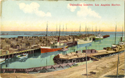 Unloading Lumber, Los Angeles Harbor