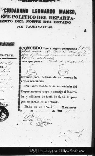 James Alexander Watson, Mexican passport