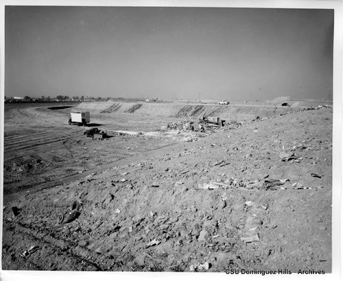 Trucks at dump site