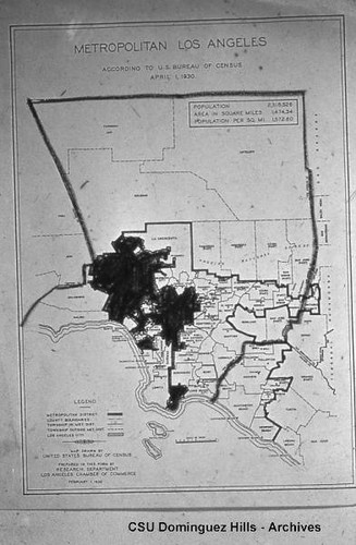 Outline map of Metropolitan Los Angeles