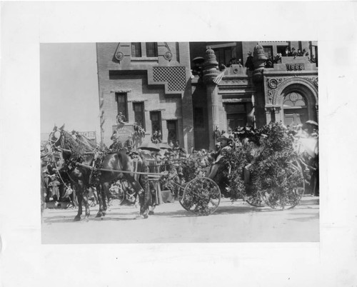 John F. Francis and wife, Reyes, in Fiesta Parade