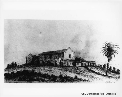 Drawing of Mission San Diego de Alcala