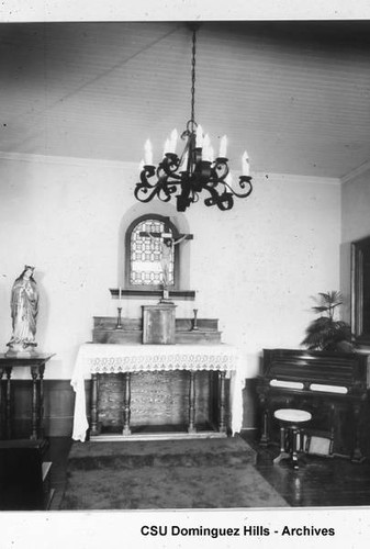 Dominguez Adobe Chapel, altar and memorial window