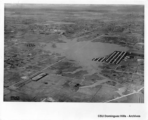 Over flooded Dominguez Slough