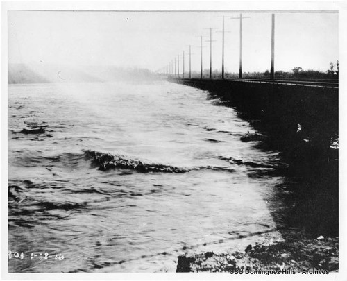 Flood Conditions at Pacific Electric Railway trestle