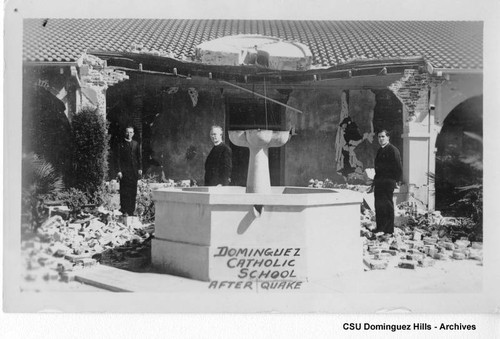 Dominguez Adobe (Seminary), earthquake damage