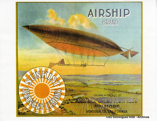 Citrus crate labels - Airship brand (dirigible)