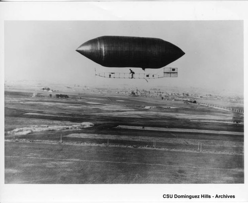 Dirigible in flight