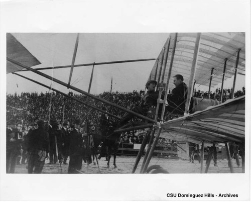 Farman Biplane readying for takeoff