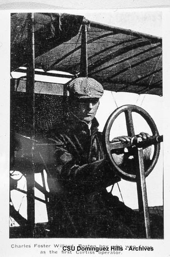 Charles Willard in Curtiss biplane