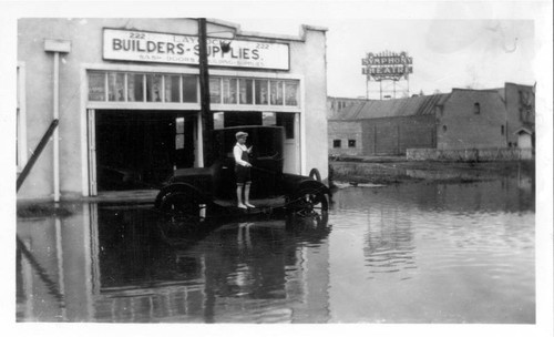 Flooded street near Compton Blvd