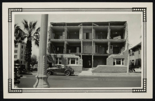 Apartment building earthquake damage