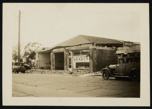 Auto body shop earthquake damage