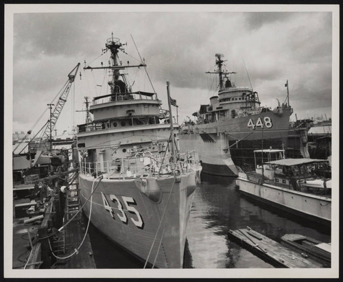 Steel tugboats ready for launch — Calisphere