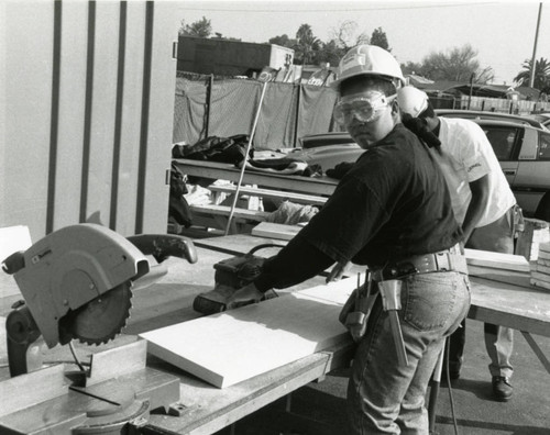 Trainee at a construction site