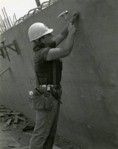 Trainee at a construction site