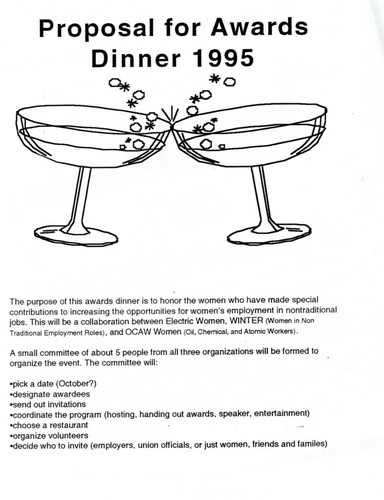 Proposal for Awards Dinner 1995 flyer