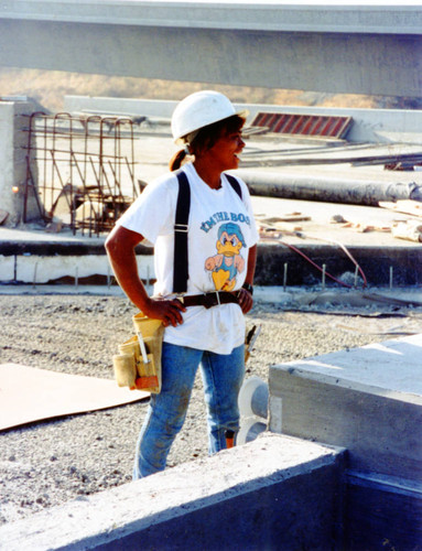 Tradeswoman at a construction site