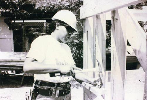 Trainee at a construction site