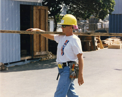 Trainee at a construction site