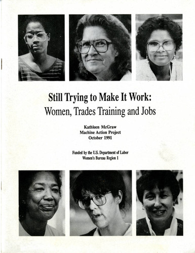 Still Trying to Make it Work: Women, Trades Training, and Jobs [front cover]