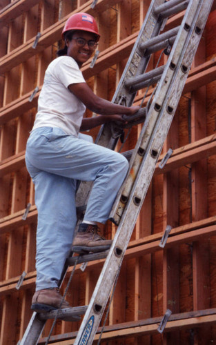 Carpenter at a construction site