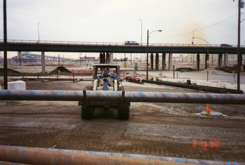 Heavy equipment operator on construction site