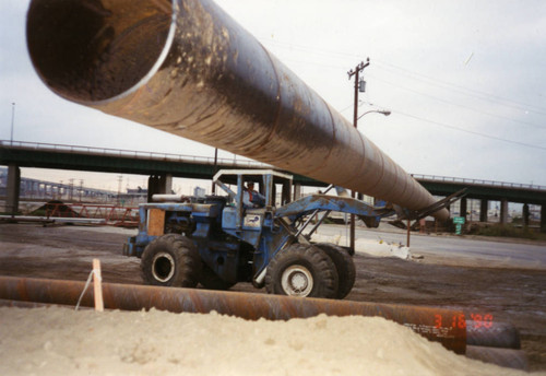 Heavy equipment operator on construction site