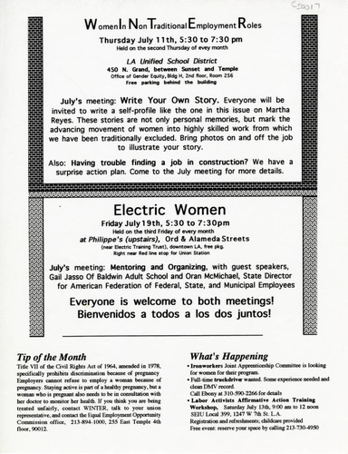 W.I.N.T.E.R. and Electric Women flyer