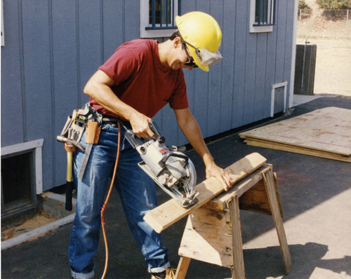 Trainee at a construction site