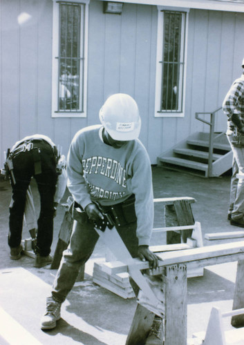 Trainee at a construction site