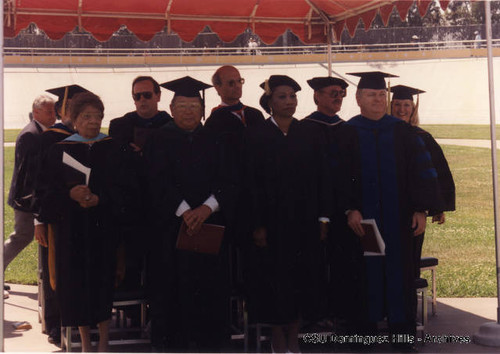 President Detwieler and guests at graduation ceremonies