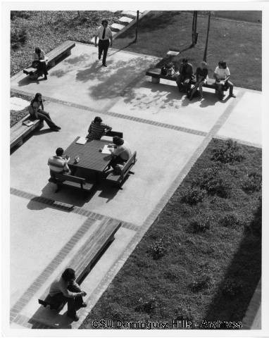 Students on patio