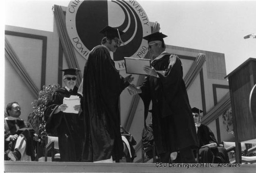 Student receiving award at 1978 graduation