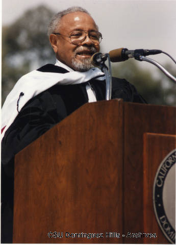 Lloyd Richards speaking at graduation