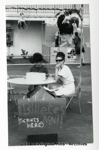 Spanish Club Table with Sign for Tickets