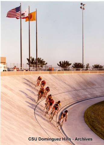 Olympic riders making turn