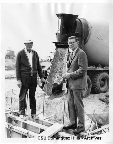 President Cain at Small College construction