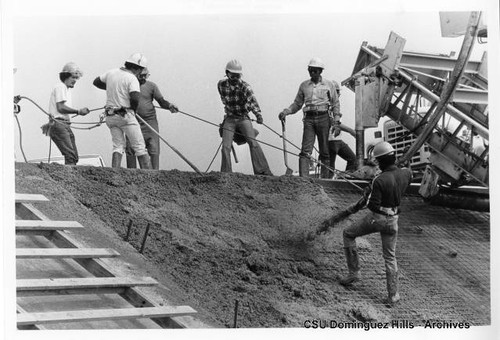 Pouring cement at Velodrome