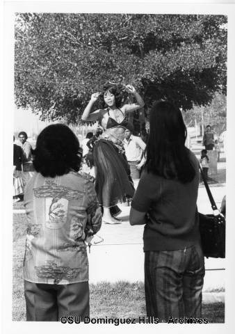 Belly dancer in outdoor exhibition