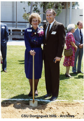 Katherine B. Loker and Vice-President Dr. David Karber at Loker Union groundbreaking