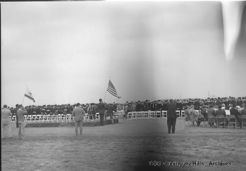 Flag bearers at commencement platform