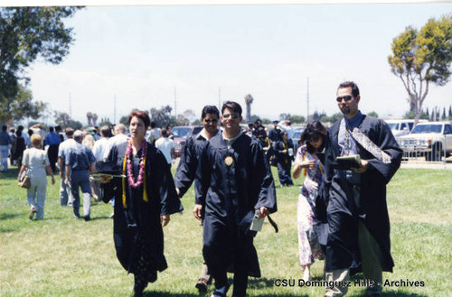 Graduates leaving of graduation ceremonies