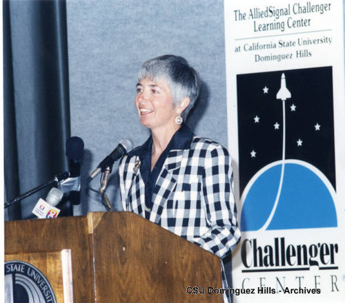 Marcia Davis at Challenger Learning Center dedication