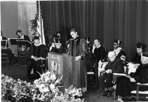 Vice President Donald MacPhee speaks at 1984 Convocation