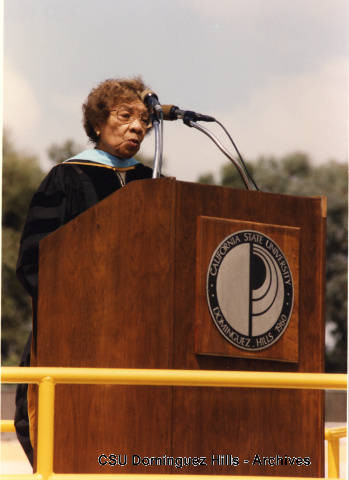 Claudia Hampton at 1993 graduation ceremonies