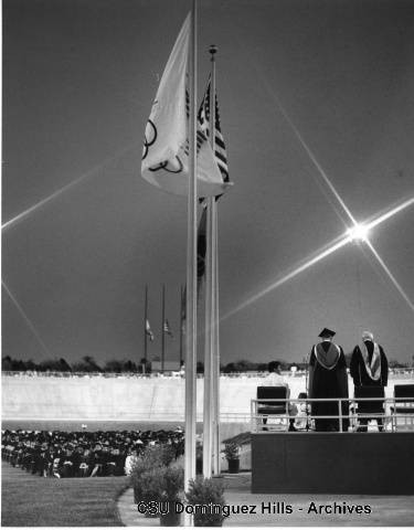 Flags at graduation ceremonies