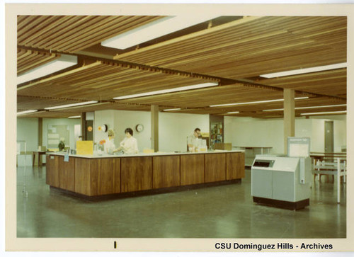 Campus librarians at Small College Circulation Desk